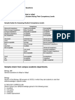 Scales For Assessing Student Competency Levels