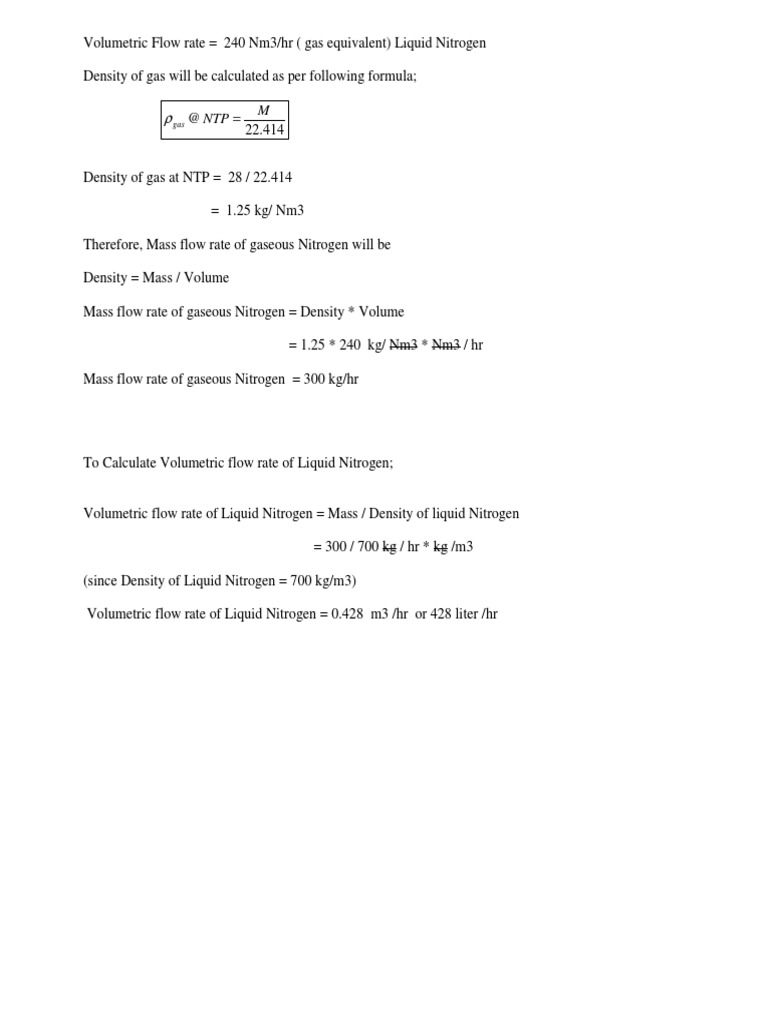 240 Nm3 Per HR Gas Equivalent Liquid Nitrogen Conversion PDF