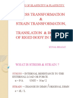 Stress Transformation & Strain Transformation, Translation & Rotation of Rigid Body in Space