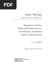 Senate Hearing, 113TH Congress - Department of Labor, Health and Human Services, and Education, and Related Agencies Appropriations For Fiscal Year 2015