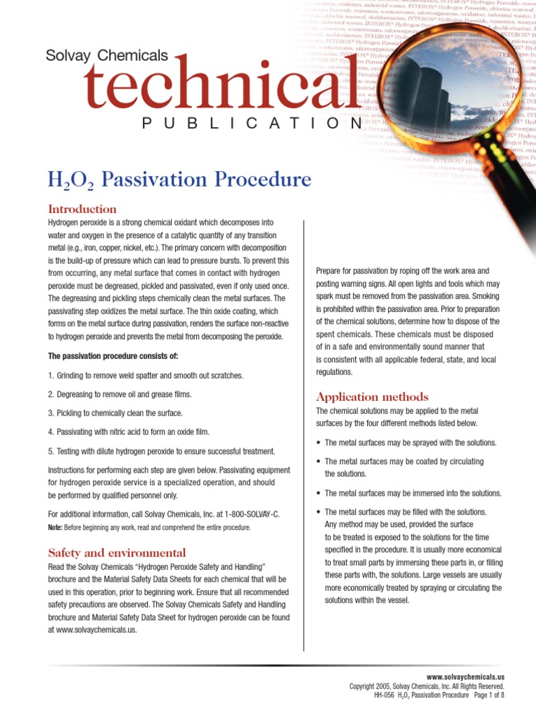 H2O2 Passivation Procedure | PDF | Hydrogen Peroxide | Sodium Hydroxide