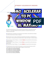 Mejor Forma Optimizar y Acelerar Mi Pc Windows 10 Al 500