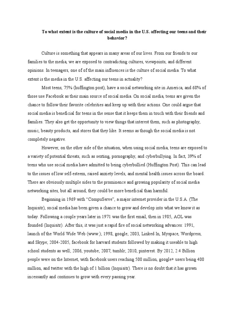Individual AP Seminar Exam PDF Substance Abuse Cyberbullying