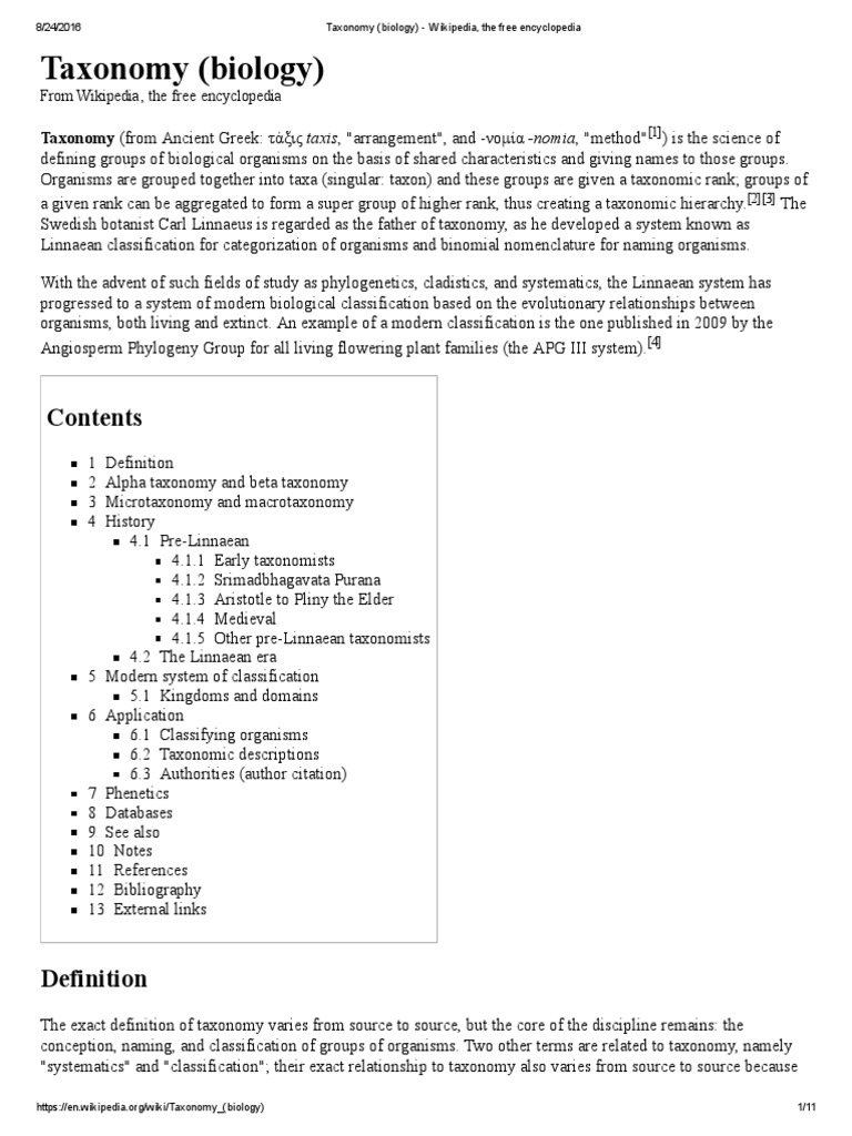 Taxonomy (Biology) | PDF | Taxonomy (Biology) | Taxon