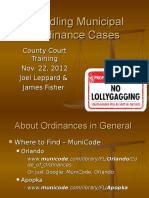 Joel Leppard, Orlando Criminal Defense Attorney Presentation On Handling Municipal Ordinance Cases (County Court Training 11-21-12)