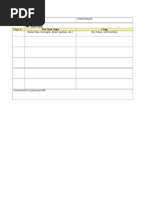 two-column notes template