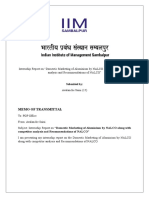 Memo of Transmittal: Competitor Analysis and Recommendations of NALCO"
