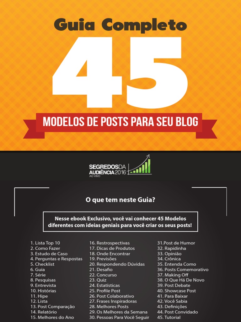 45 Modelos de Posts para Blogs | PDF | Blog | Marketing digital