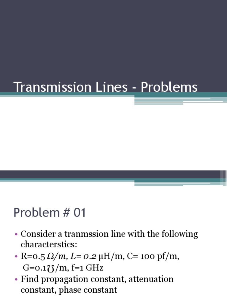 08 B Lecture Transmission Lines Problems PDF