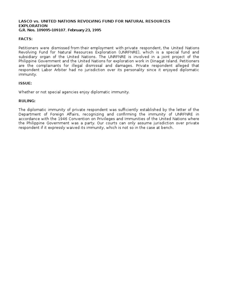 Lasco vs. Unrfre Case Digest PDF