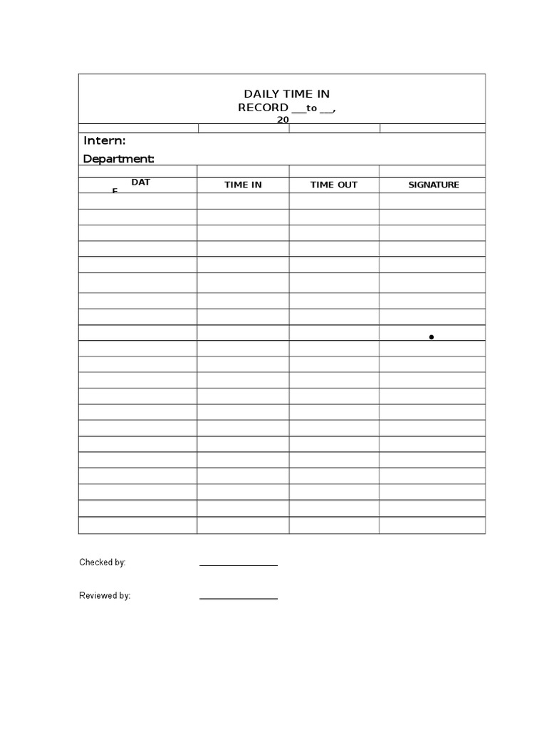 Daily Time Record Template | PDF