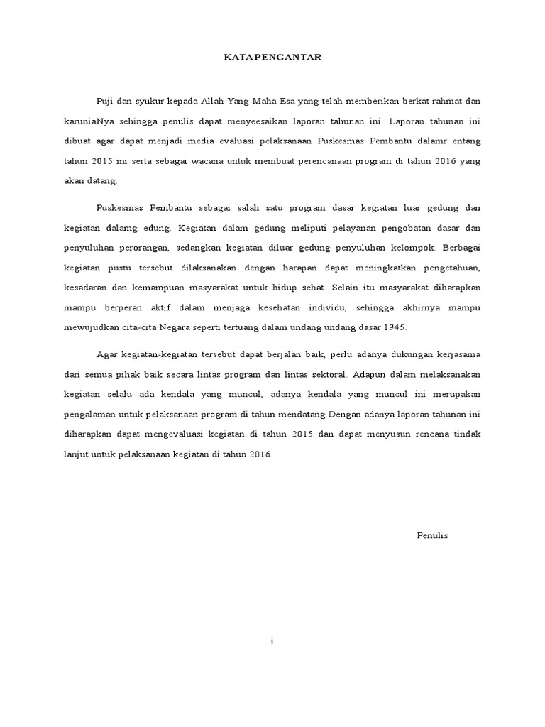 Laporan Tahunan Pustu Docx