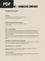 BDSM Contract Sample | PDF | Slavery | Bdsm