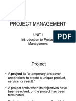 Unit I Introduction To Project Management