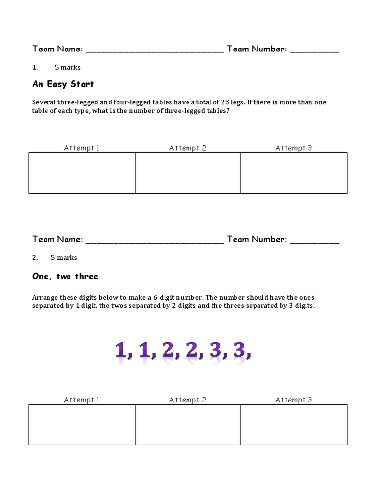 Relay Questions for Yr 9 MAV Games Day 2015 Rectangle Elementary
