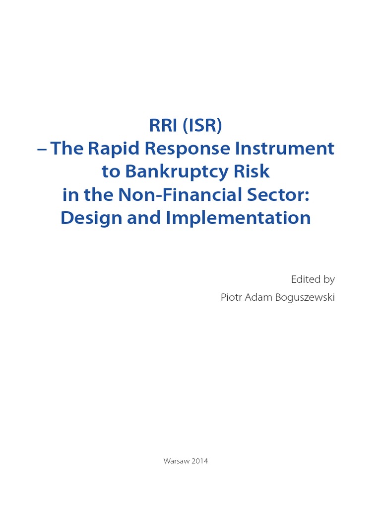 Rri (Isr) - The Rapid Response Instrument To Bankruptcy Risk in The Non ...