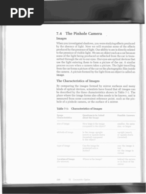 Pinhole Camera Information
