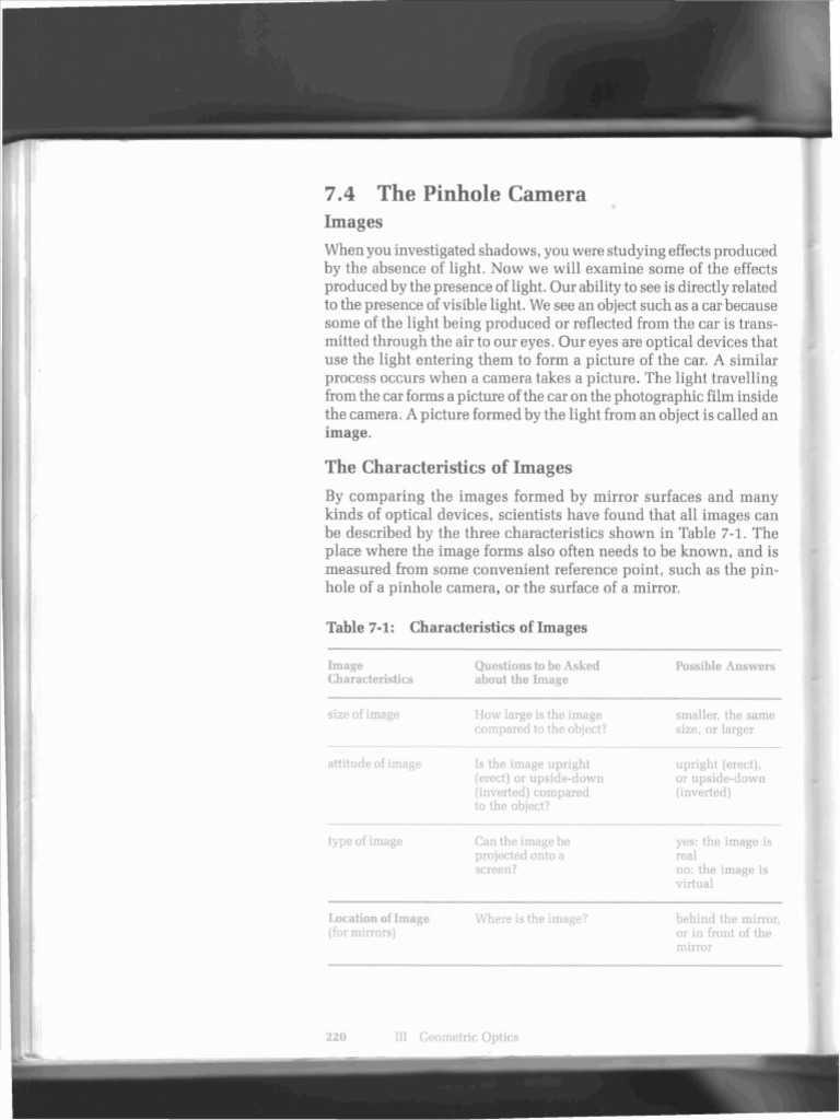 Pinhole Camera Image Formation | PDF | Camera | Light