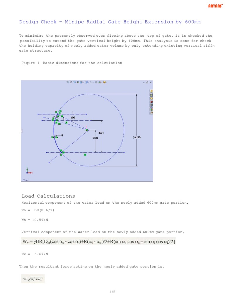 Minipe Radial Gate Height Extension Analysis | PDF