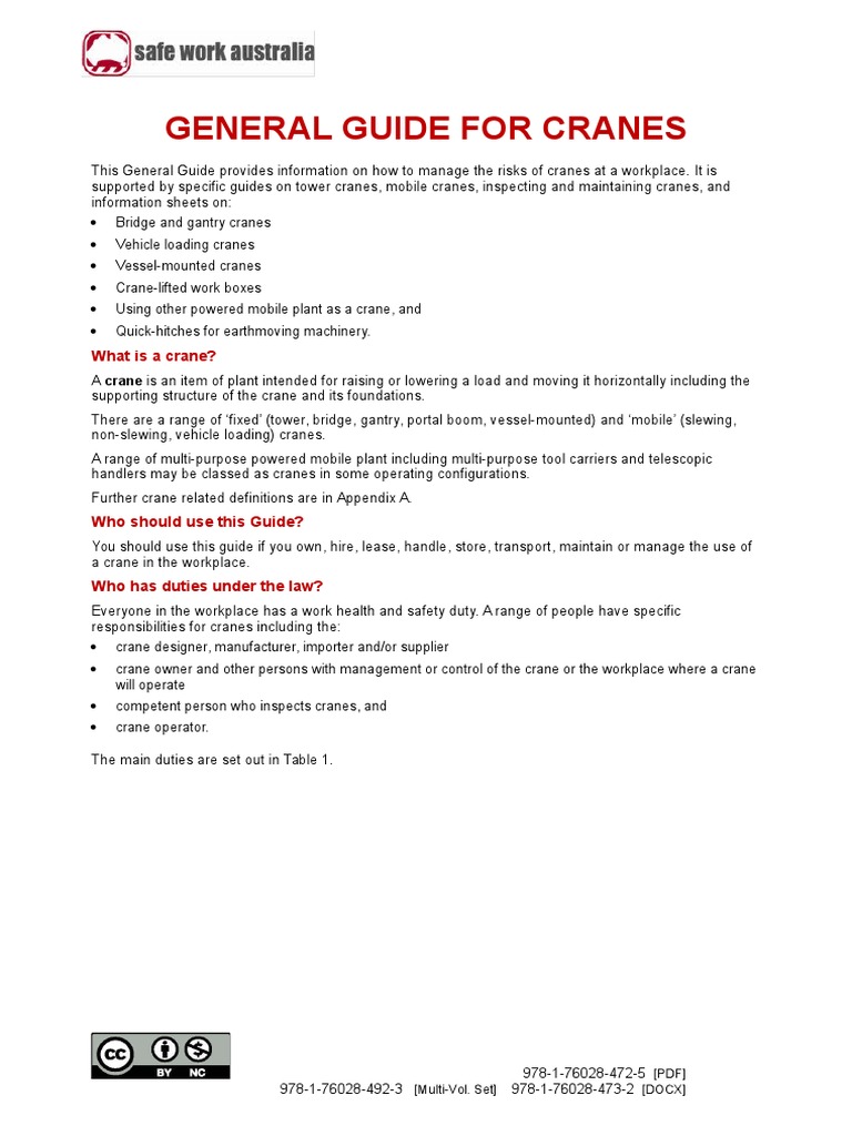 General Guide For Cranes: What Is A Crane? | PDF | Crane (Machine