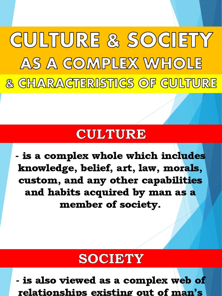 essay about culture and society as a complex whole