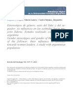 Estereotipos de Género, Sexo Del Lider y Del Seguidor-Purugini