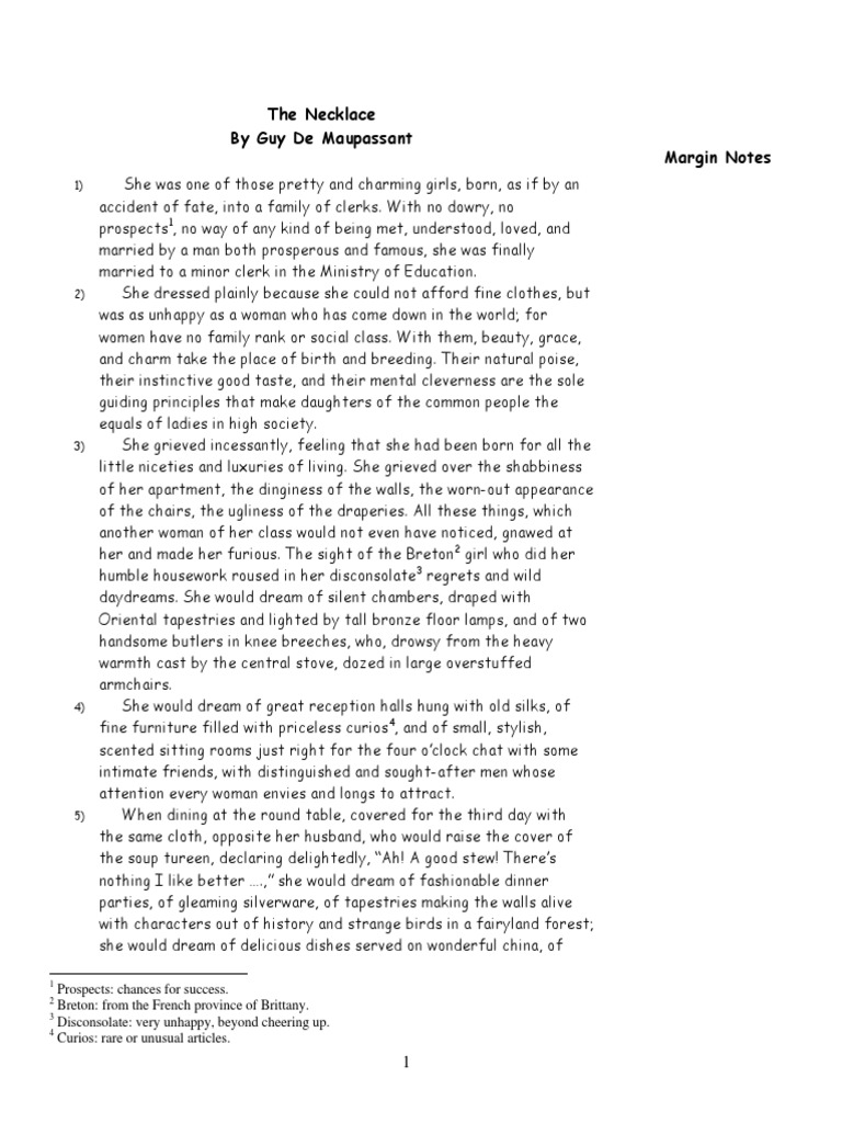 Necklace PDF Plot (Narrative) Narrative