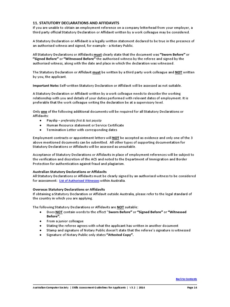 Attestation Guide - Statutory Declaration PDF  Affidavit  Notary