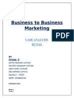 Business To Business Marketing: Case Analysis RT Fax