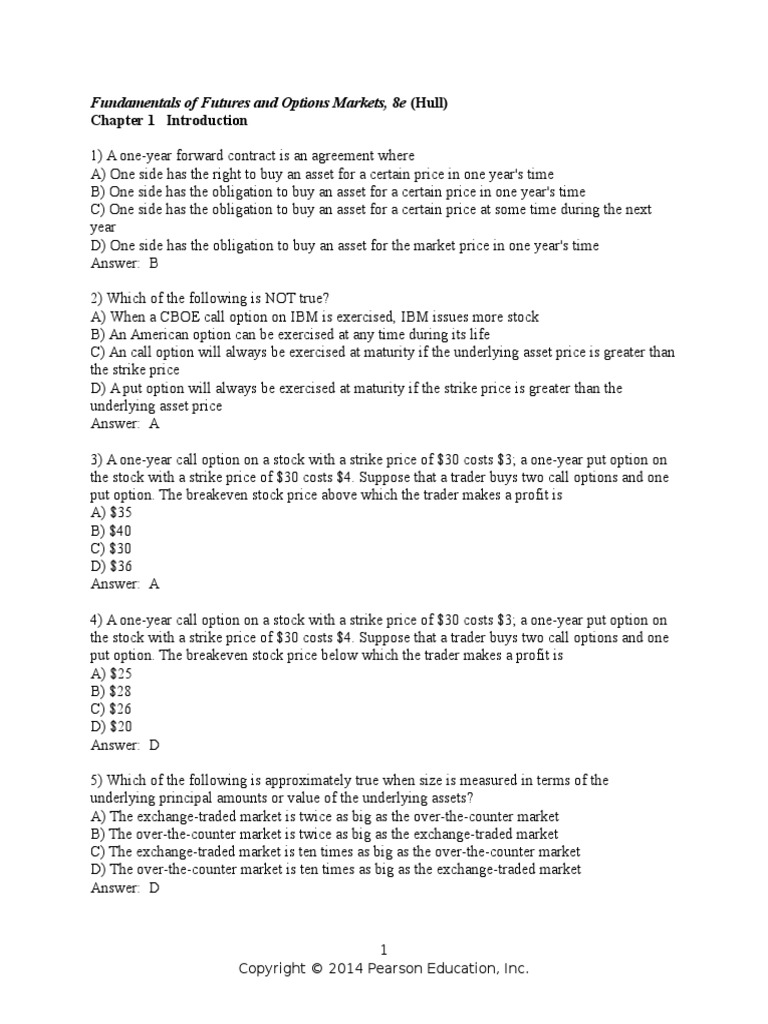 Ryerson Finance 601 Test Bank PDF Put Option Option (Finance)