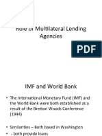 Role of Multilateral Lending Agencies