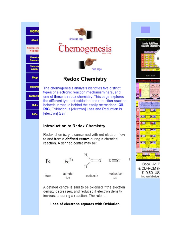 Introduction to Redox Chemistry: Understanding Electron Transfer During ...