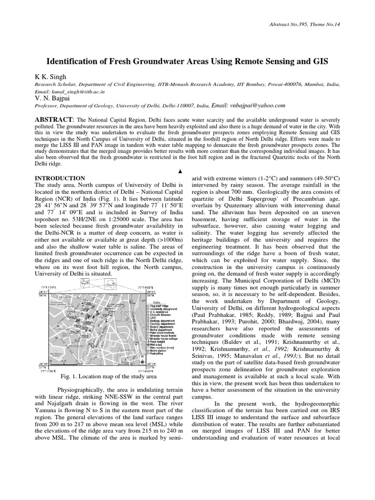 Identification of Fresh Groundwater Areas Using Remote Sensing and GIS ...