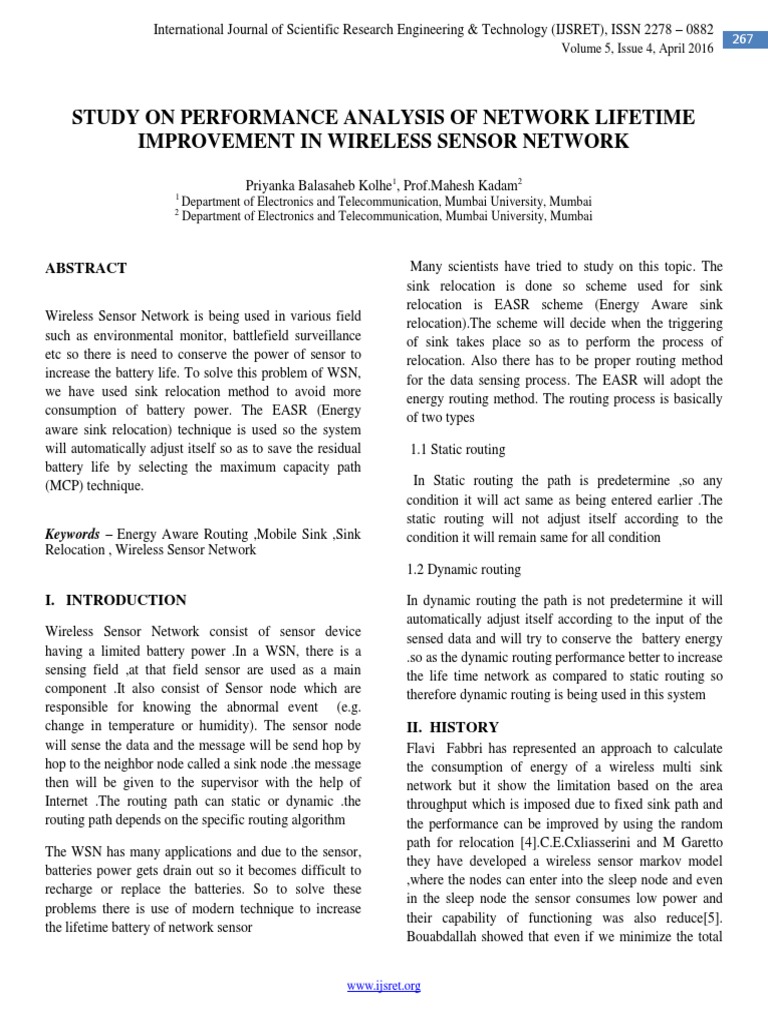 Study On Performance Analysis of Network Lifetime Improvement in ...