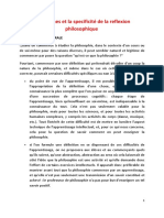 Les Origines Et La Specificité de La Reflexion PDF