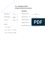 Hydraulic Jump Calculations - Rectangular Channel Calculation of Downstream Depth and Head Loss Across Jump