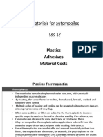 Materials For Automobiles Lec 17: Plastics Adhesives Material Costs