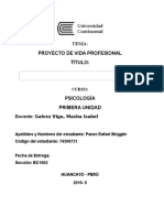 Formato de Informe Escrito Proyecto de Vida