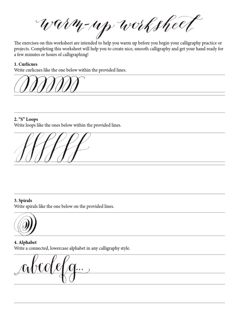 warm up worksheet