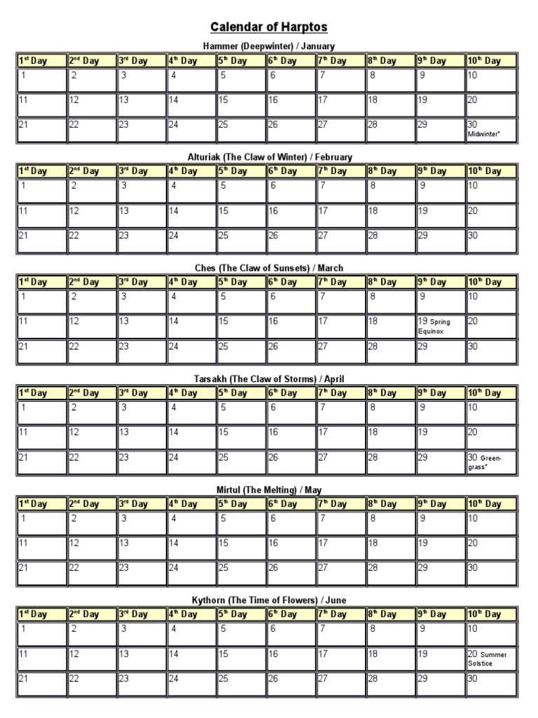 calendar of harptos pdf leisure nature