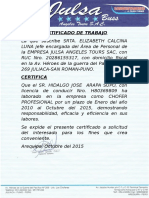 Certificado de Trabajo