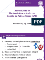 Ing. Antonio Ganoza - Logros en La Productividad de Plantas de Concentrado, Mediante La Gestión de Activos Físicos PDF