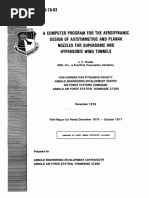 A Computer Program For The Aerodynamic Design of Axisymmetric and Planar Nozzles For Supersonic and Hypersonic Wind Tunnels