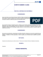 Código Municipal Decreto Del Congreso 12-2002