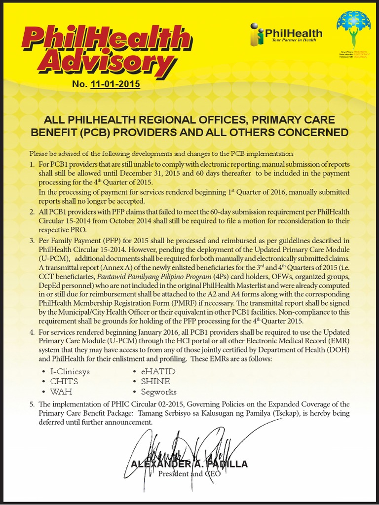 All Philhealth Regional Offices, Primary Care Benefit (PCB) Providers ...