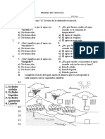 Prueba de Ciencias Unidad Agua Segundo Básico