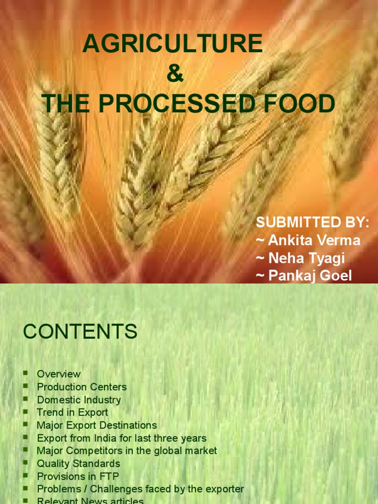 Agriculture PPT New 1 | PDF | Agriculture | Exports