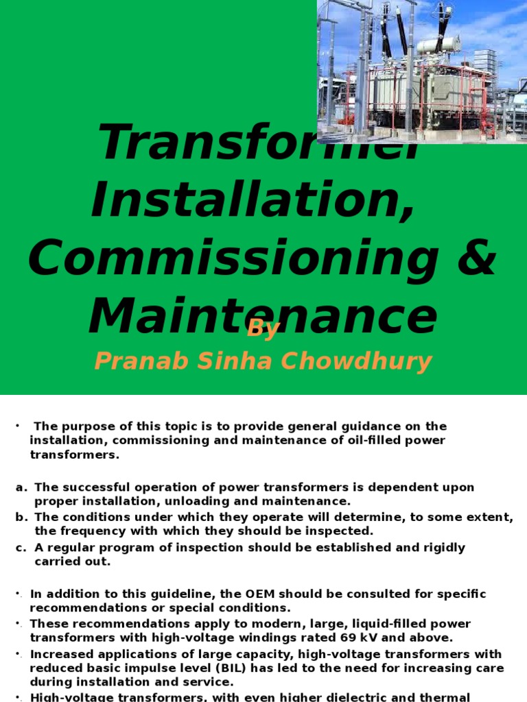 Transformer Installation and Commissioning Guide | PDF | Transformer ...