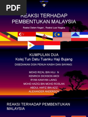 Reaksi Terhadap Pembentukan Malaysia
