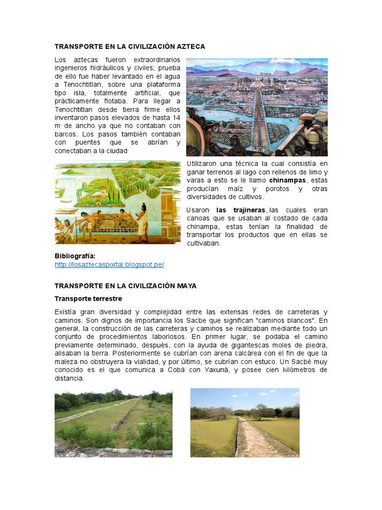celebracion Cornualles Disipación Transporte en La Civilización Azteca y Maya | PDF | Civilización maya |  Transporte